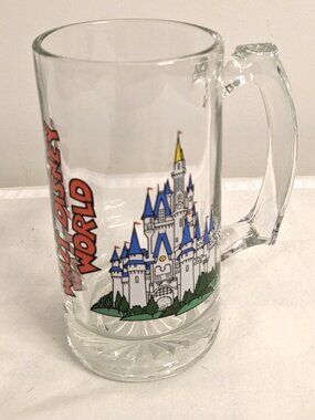 Vintage Walt Disney World Castle 6" Glass Mug